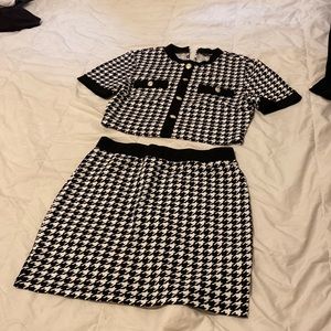 Shein Houndstooth Matching Set